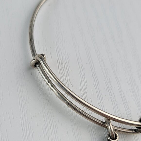 Alex And Ani Lotus Charm Expandable Bangle Bracelet 7.25 Inch Silver-Tone - Picture 5 of 7